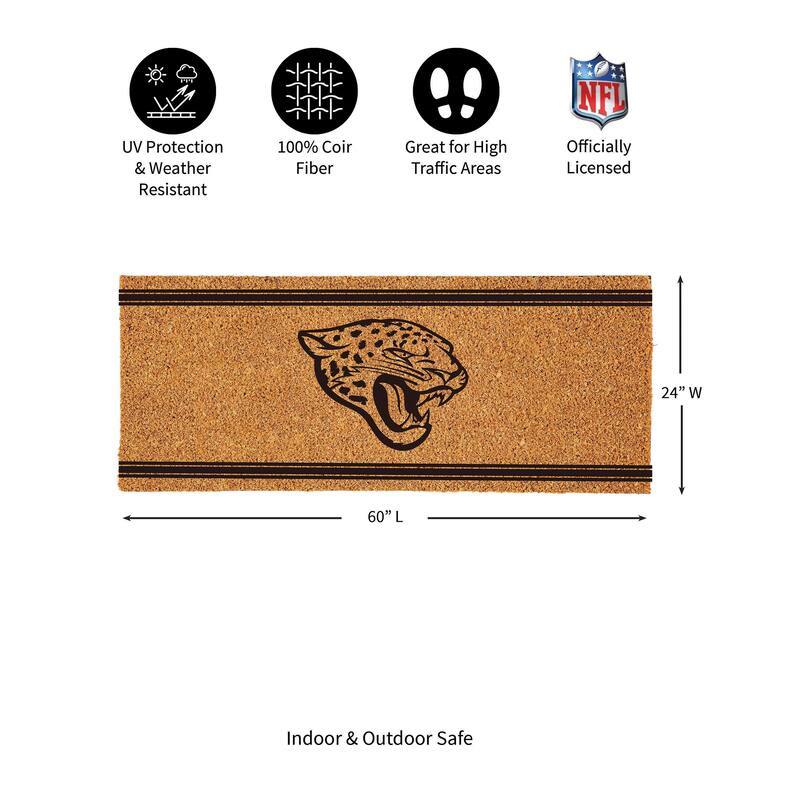 Jacksonville Jaguars Monochrome Indoor/Outdoor Coir Door Mat