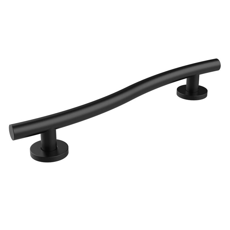 Keeney Wave Designer Grab Bar 1.25 Dia x 24 in., Matte Black
