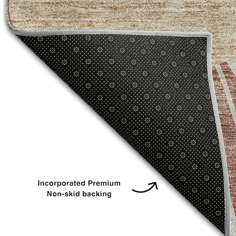 Premium Washable Super Soft Contemporary Rays Mayfield Rug