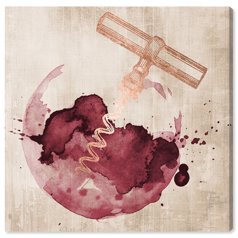 Wynwood Studio 'Borgogna' Drinks and Spirits Wall Art Canvas Print Wine - Red, Gold