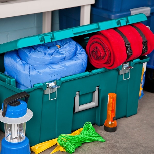 Sterilite 16 gallon lockable footlocker with wheels shop