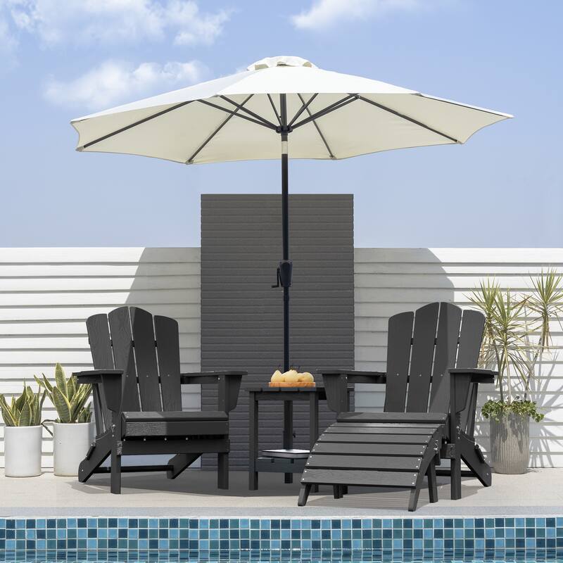 HDPE Folding Adirondack Ottoman, No-Assembly Outdoor Footrest,Fade Resistant Patio Footstool for Adirondack chair