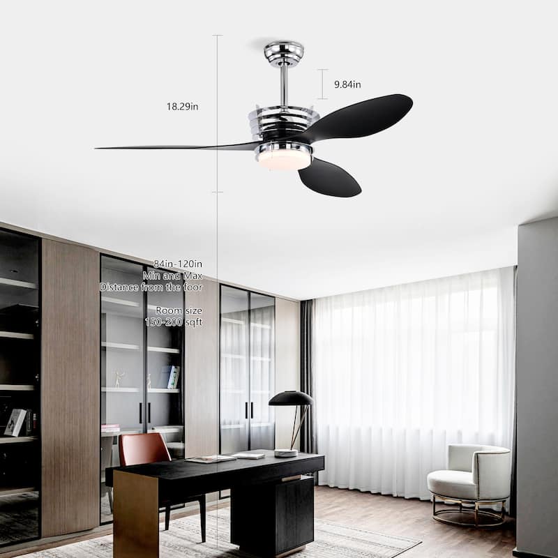 Modern Minimalist Ceiling Fan Light with 3 Blades and DC Motor, Speed Adjustment Function for Bedroom and Living Room