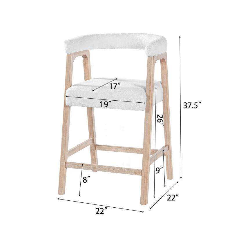 Christopher Knight Home - Modern Upholstered Wooden Counter Stools - 26" Seat Height Bar Stools with Back, Set of 2