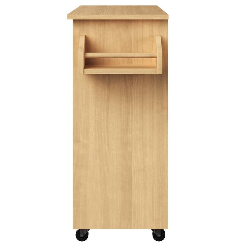 Kitchen Island with Spice Rack and Storage Cabinet - Rolling Cart with Drawers by Lavish Home (Oak)