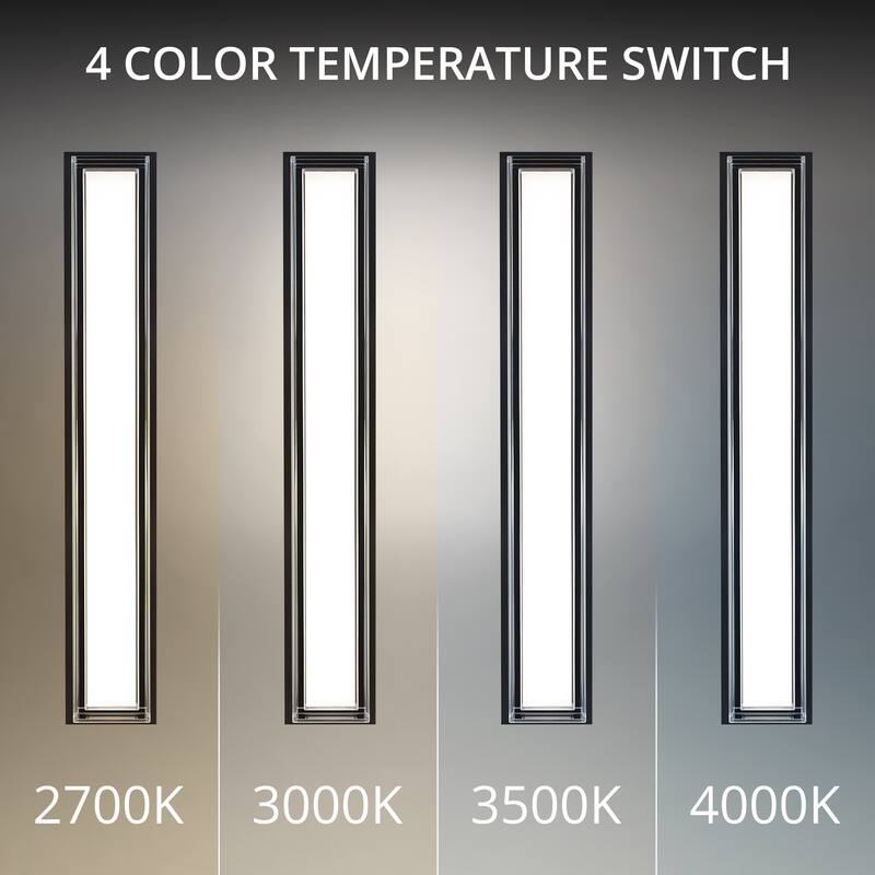 Ice Bar 26in LED Outdoor Wall Light Selectable CCT 2700-3000-3500-4000K set to 2700K in Black