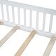 preview thumbnail 18 of 17, House-shaped Design Bed Full Size House Bed Rustic Country Floor Bed Wood Frame with Chimney, Fence Guardrail and Door