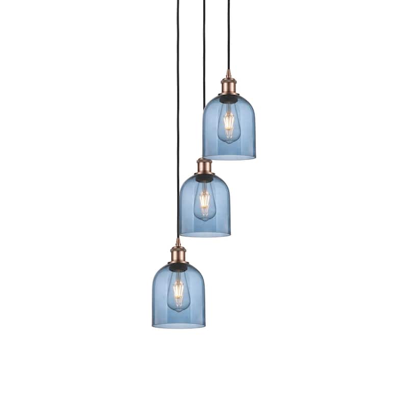 Innovations Lighting 113B-3P-30-12 Bella Pendant Bella 3 Light 12" - Antique Copper / Princess Blue