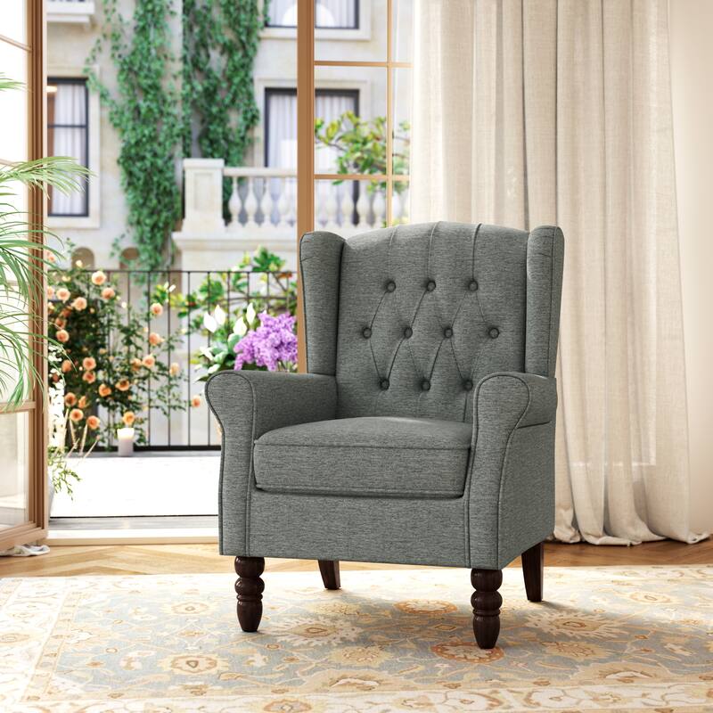 Tufted Wingback Upholstered Accent Chair for Living room