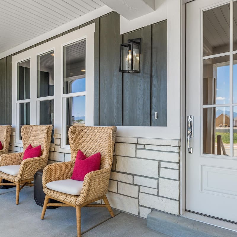 Modern Farmhouse Black 1-Light Outdoor Wall Sconces Patio Lantern - W5.9" x H13.4"