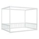 preview thumbnail 5 of 9, Full Size Canopy Bed Floor Bed with Fence, Guardrails