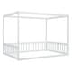 preview thumbnail 10 of 49, Full Size Wood Canopy Bed with Guardrails,Floor Bed For Kids