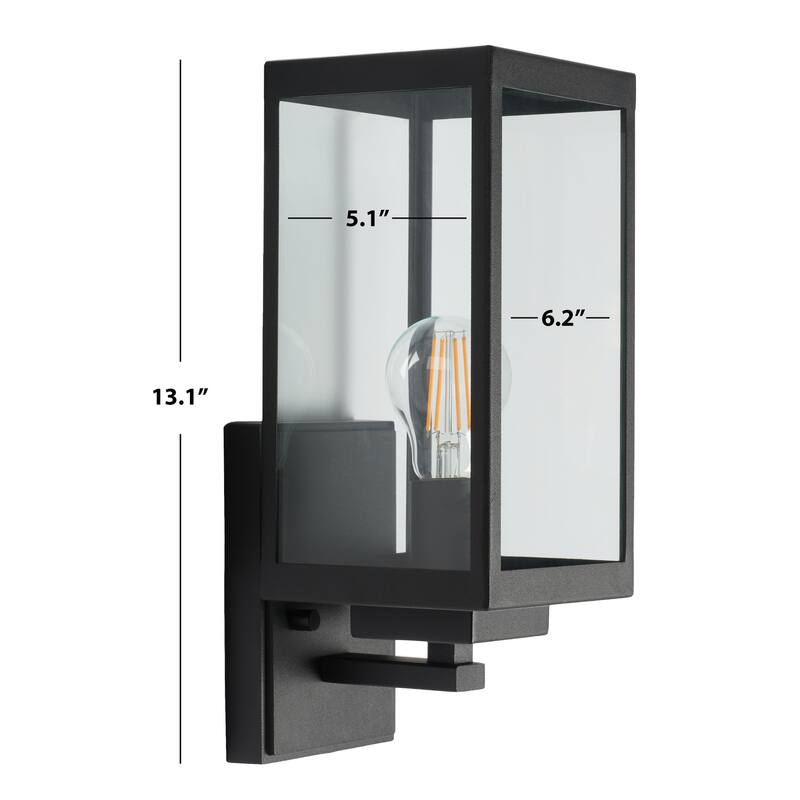 SAFAVIEH Lighting Memnuna 6" Outdoor Sconce (Set of 2) - 6" x 5" x 13" - withD/H - 6Wx5Dx13H