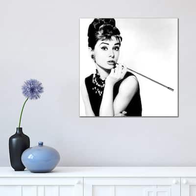 iCanvas 'Audrey Hepburn Smoking' by Radio Days Canvas Print