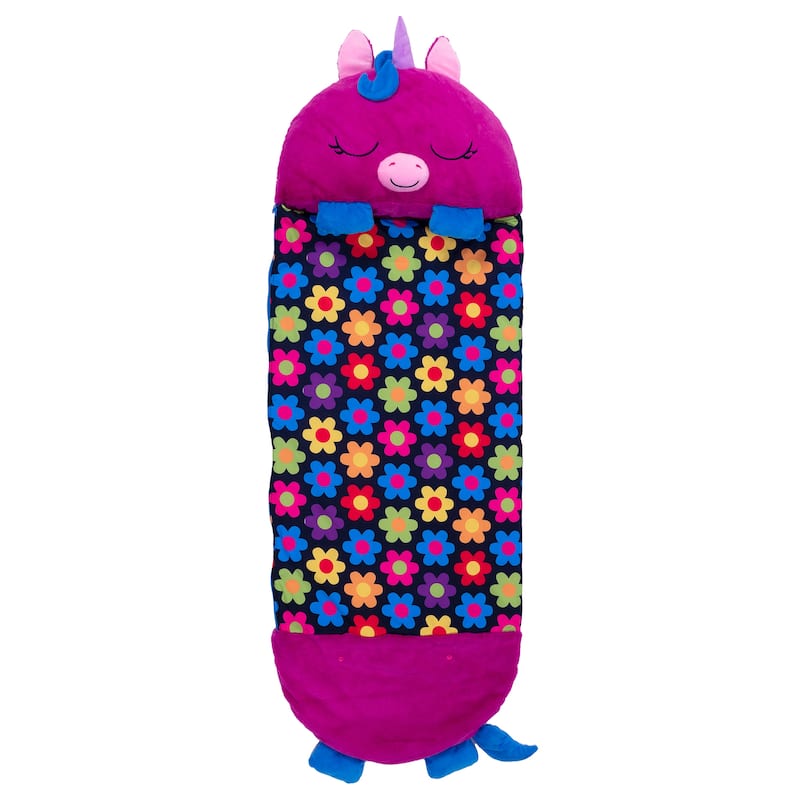 Happy Nappers: Pillow & Sleepy Sack: Large - Fiona The Purple Unicorn - 7+