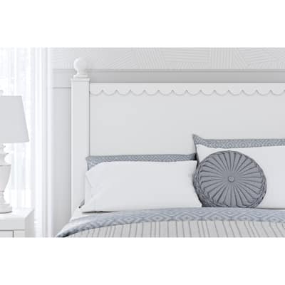 Signature Design by Ashley Mollviney White Panel Headboard with 2 Nightstands