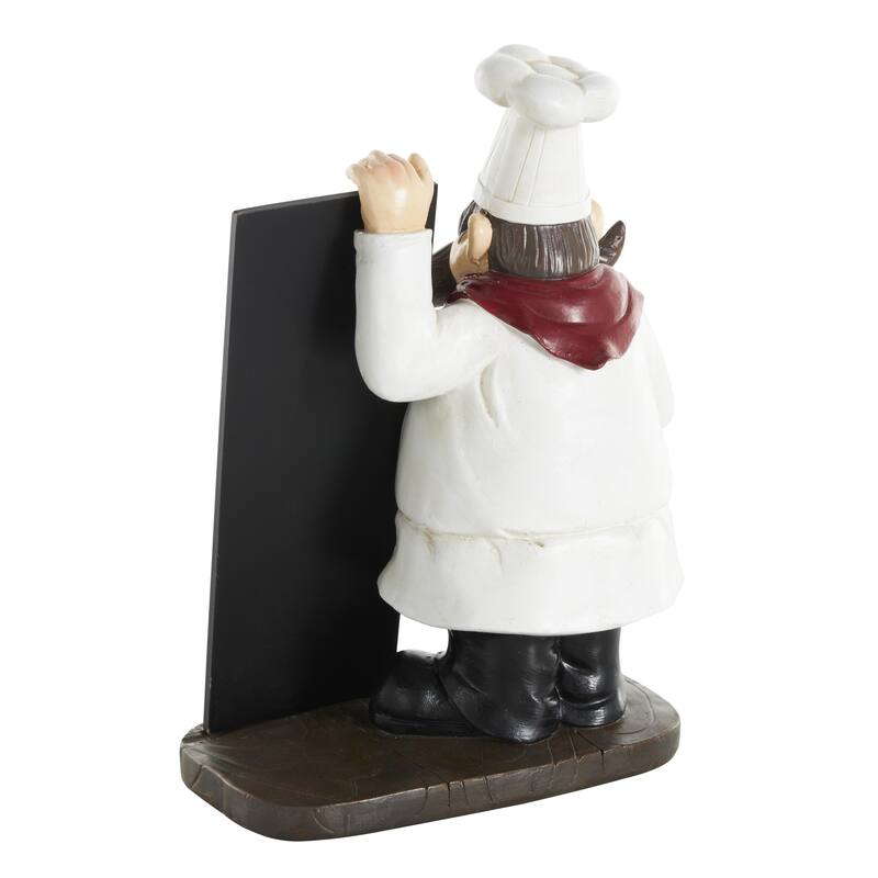 Polystone Chef Decorative Sculpture with Chalkboard - Black - Roche River Decor
