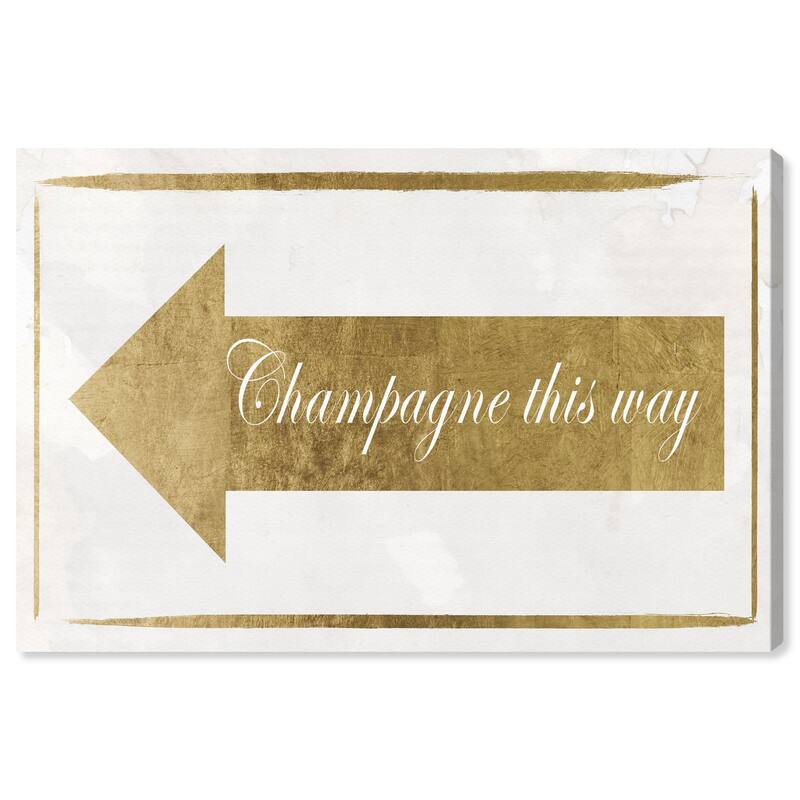 Wynwood Studio 'Champagne This Way' Typography and Quotes Wall Art