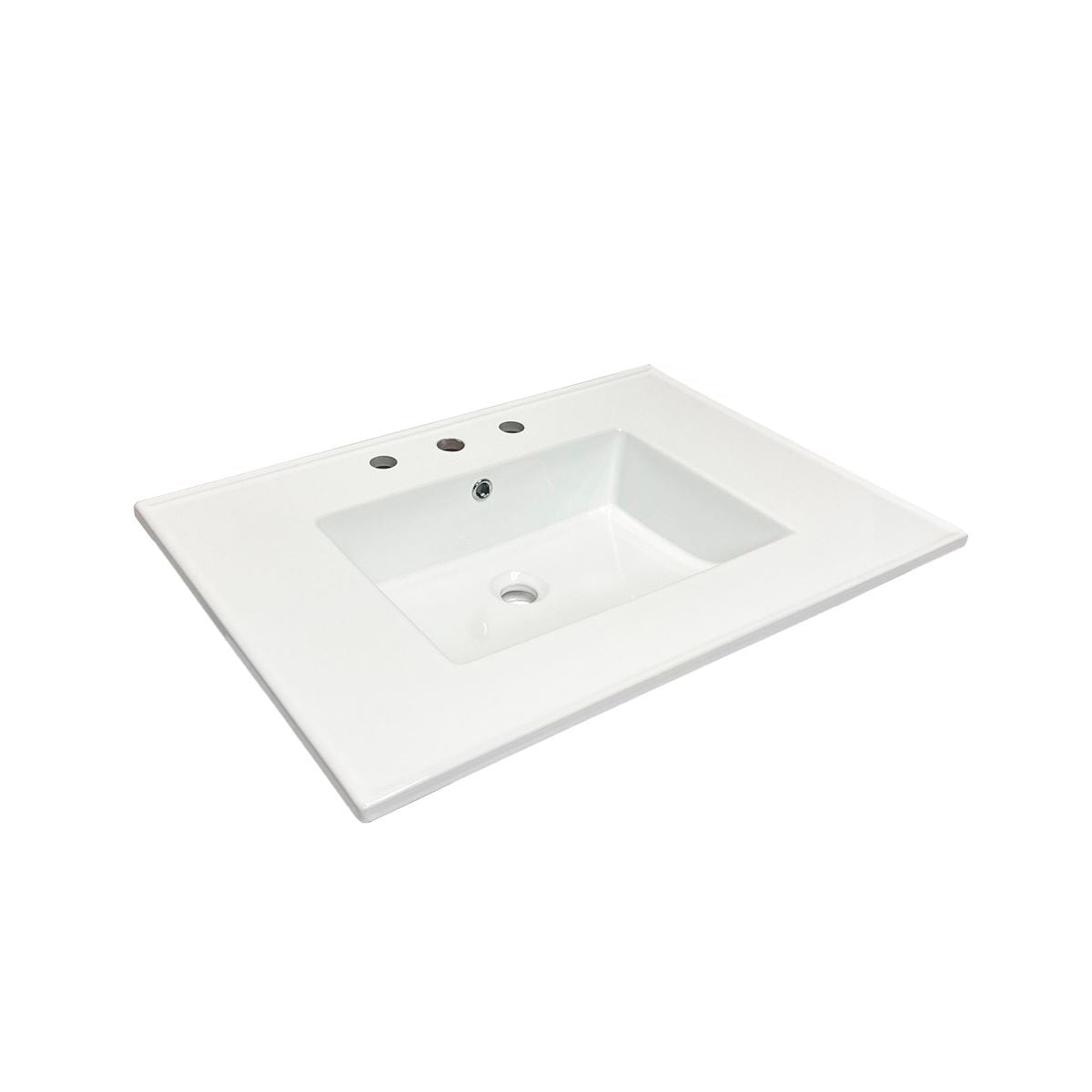 31 in. Single sink Vitreous China top with 3-faucet holes - 31.5