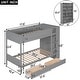 preview thumbnail 6 of 7, Grey Wood Bunk Bed With 2 Drawers and Multi-layer Cabinet, Full-length Guardrail