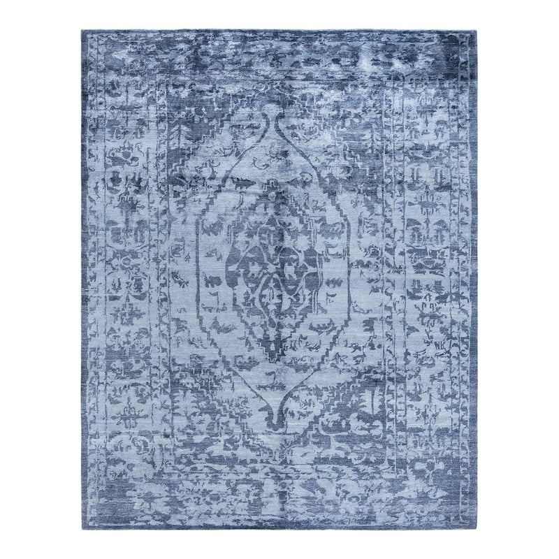 Modern One-of-a-Kind Hand-Knotted Area Rug - White, 8' 3" x 10' 6" - 8' 3" x 10' 6"