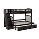 preview thumbnail 2 of 8, Westbrook Staircase Bunk Twin over Full with Twin Trundle in Espresso