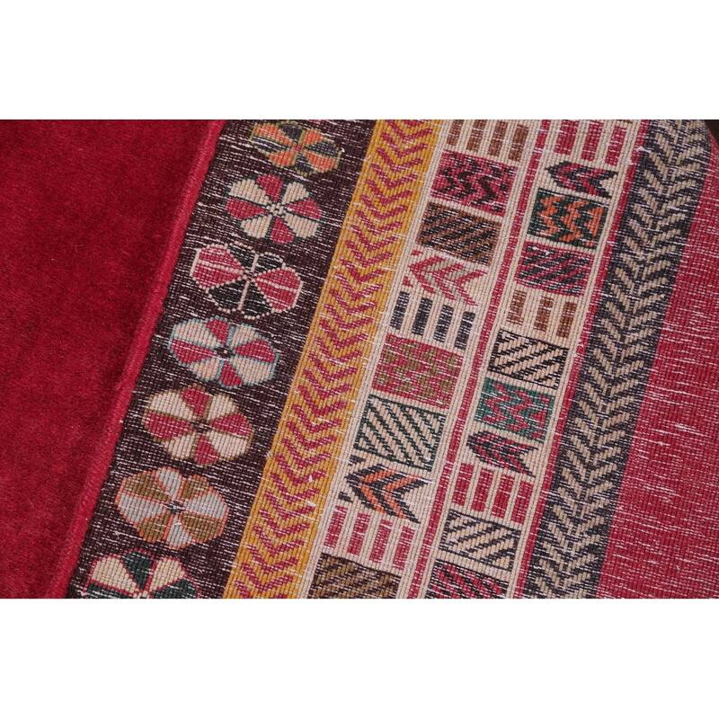 Hand Knotted Oriental 100% Wool Carpet Traditional Tribal Red Shiraz Area Rug - 5' 11'' X 4' 1''