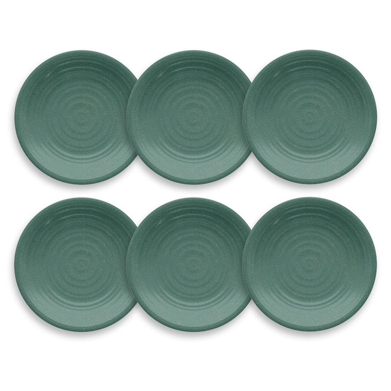 Abode Homewares by TarHong Planta Artisan Salad Plate, 8.5 x 0.8", Set of 6 - Teal