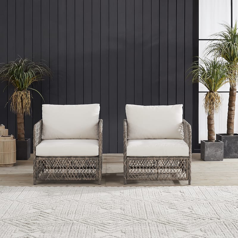 Crosley Granite Bay 2-Piece Wicker Outdoor Chair Set