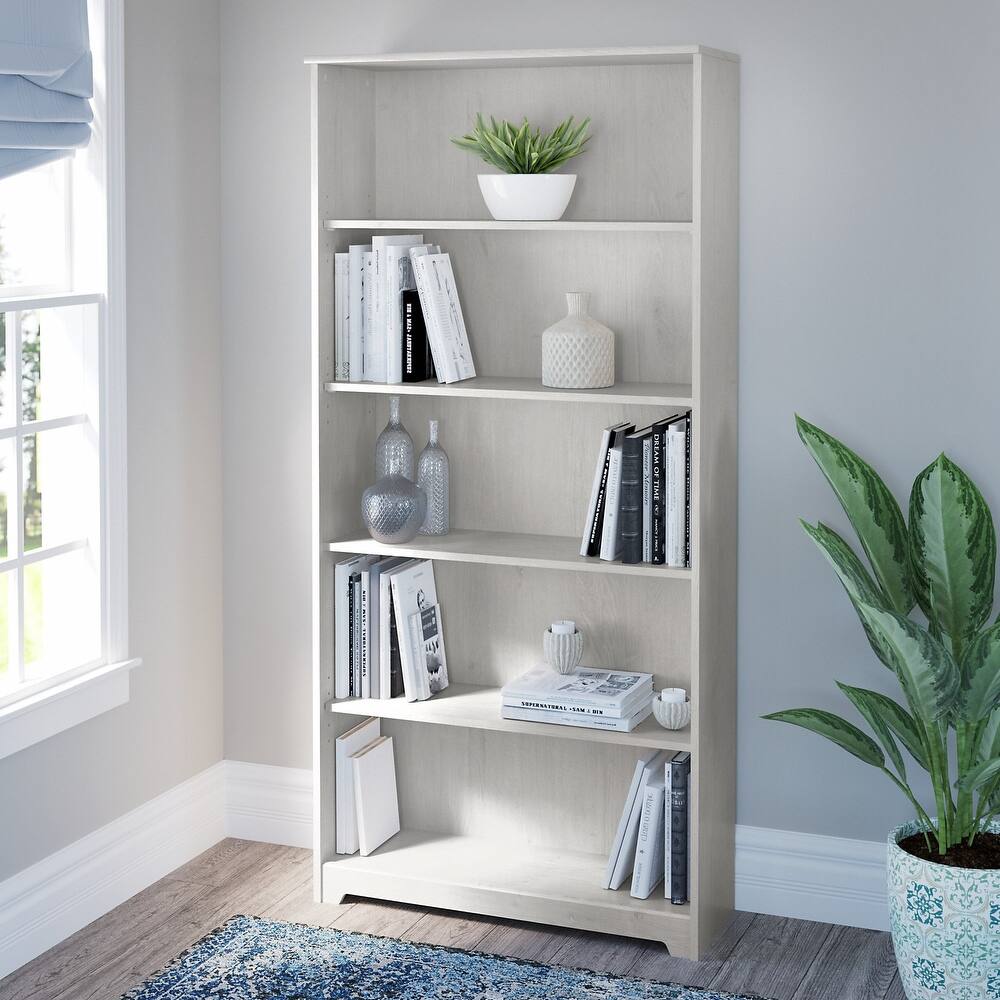 Bush Furniture Cabot Tall 5 Shelf Bookcase with Adjustable Shelves