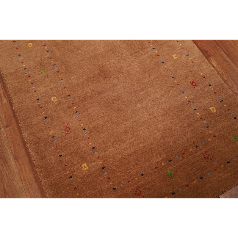 Tribal Gabbeh Oriental Runner Rug Hand-Knotted Wool Carpet - 2'3"x 9'4"