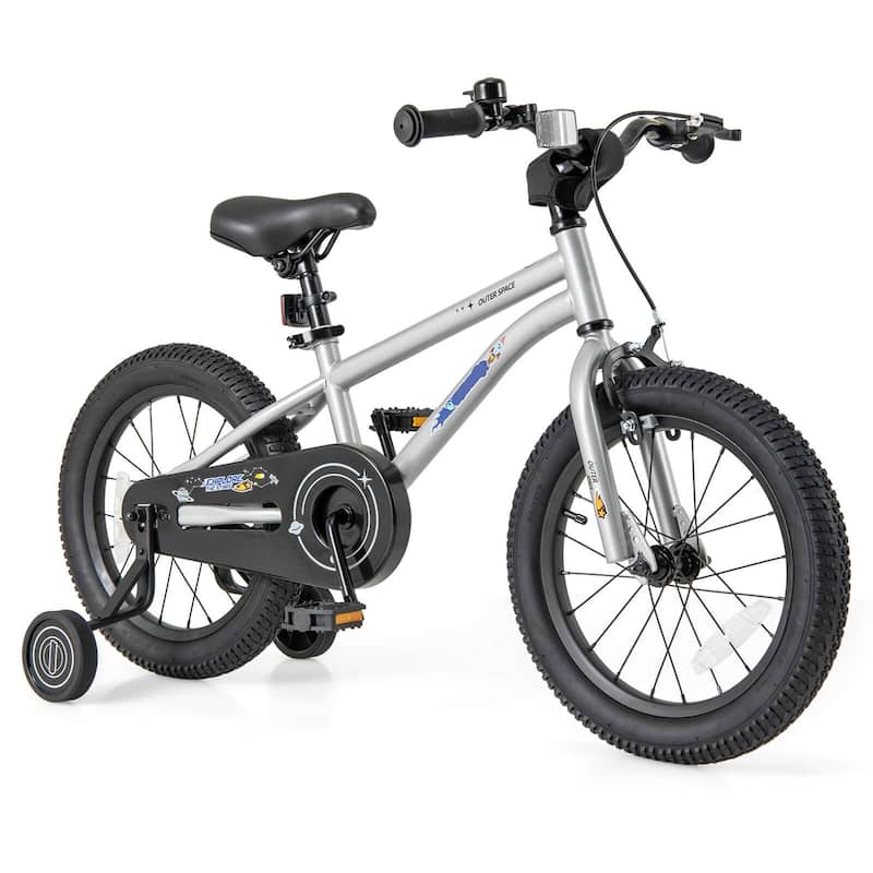 16'' Kids Bike Sport Bicycle w/Adjustable Saddle for 4-7 Years Old - Silver