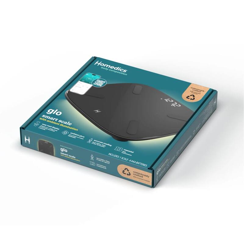 Homedics Smart Glo™ Bluetooth Body Composition Scale with Ambient Illumination - Black