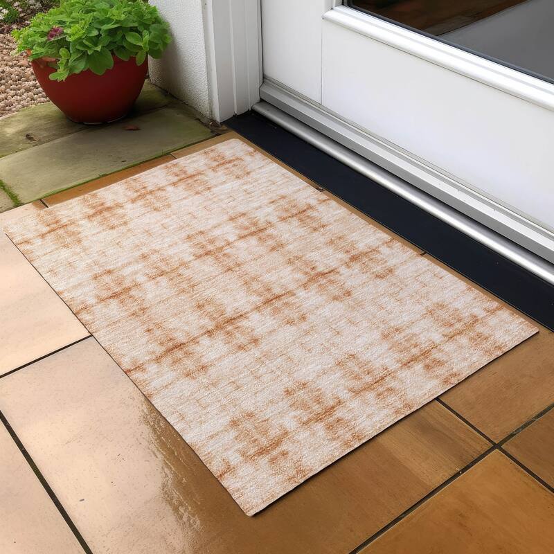 Machine Washable Indoor/ Outdoor Chantille Boho Ombre Rug - Salmon - 1'8" x 2'6"