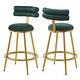preview thumbnail 6 of 16, Christopher Knight Home - Oliver velvet 27.65-Inch Counter Stool with Iron Frame, Set of 2
