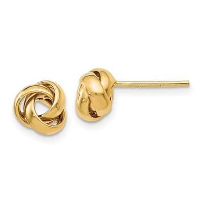 Curata 14k Yellow Gold Polished 8mm Love-knot Stud Earrings