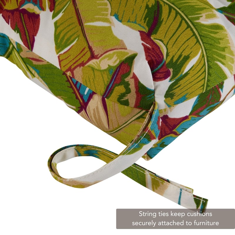 22-in x 44-in Outdoor Palm Leaves High Back Chair Cushion (Set of 2) (Cushions Only)