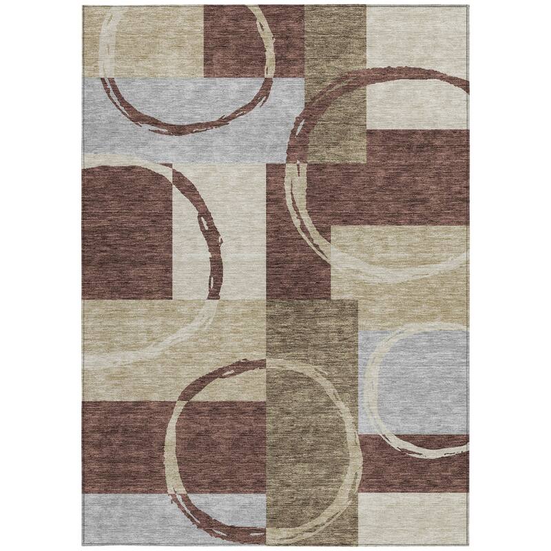 HomeRoots Geometric Modern Rectangle Outdoor Rug