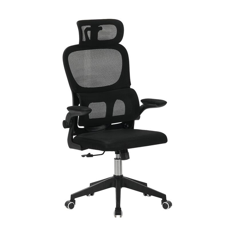 High Back Ergonomic Office Chair with Wheels, Tilt Function, 3D Headrest, Lumbar Support, Swivel Rolling Computer Chair - Black