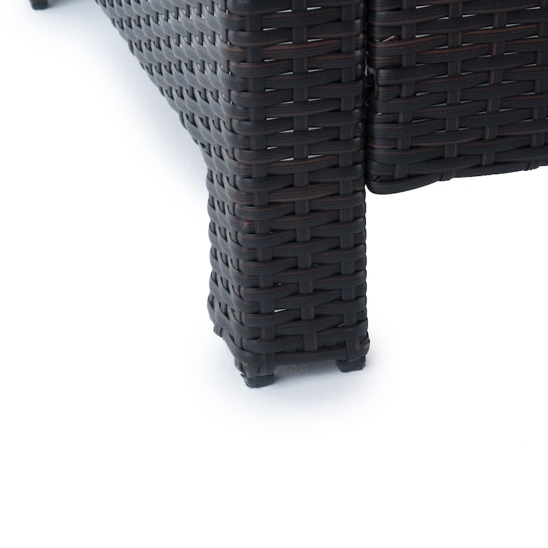 Antibes Outdoor Wicker Loveseat and Coffee Table with Cushions by Christopher Knight Home