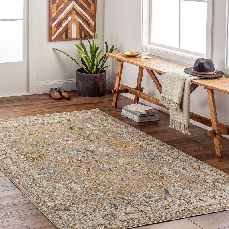 Livabliss Traditional Reina Medallion Area Rug - 12' x 15' - Tan