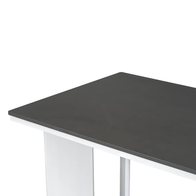 7-Piece Dining Table Set Kitchen Table Set with 6 Upholstered Dining Chairs, Table with 4 Flaky Legs, Tuck-Away Chairs