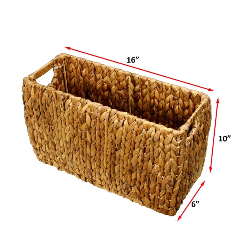 Hyacinth Magazine Rack Record Album Basket - 16"W" x 10"H x 6"D