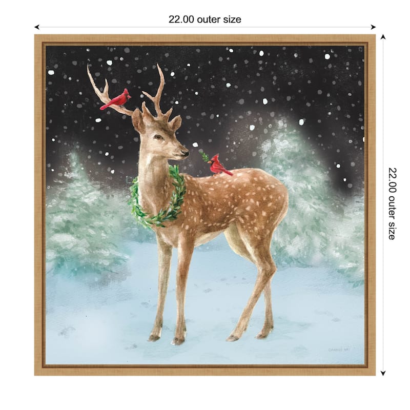 Woodland Celebration III Black by Danhui Nai Framed Canvas Wall Art Print - 22 x 22 in