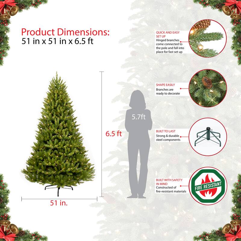 Puleo International 6.5 ft. Pre-lit Fraser Fir Artificial Tree