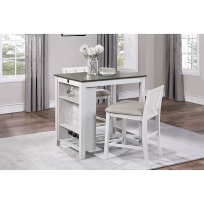 Transitional Design 3-piece Pack Counter Height Set