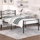 preview thumbnail 11 of 26, VECELO Twin Metal Platform Bed Frame 2-Pack Heavy Duty Steel Slat Support No Box Spring Storage Space Easy Assembly