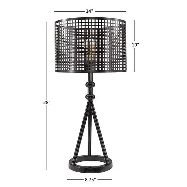 Hadley Black Finish Metal Table Lamp by iNSPIRE Q Modern Bed Bath