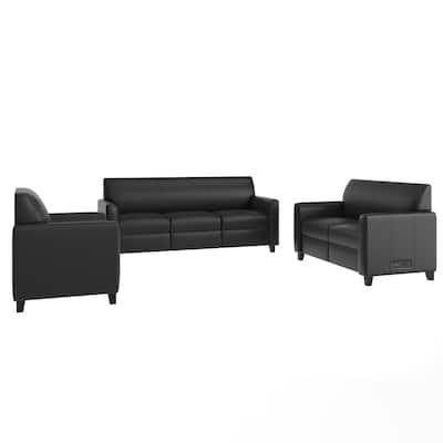 Upholstered Reception Set with Charging Stations - 30"D x 31" - 70.25"W x 33.5"H
