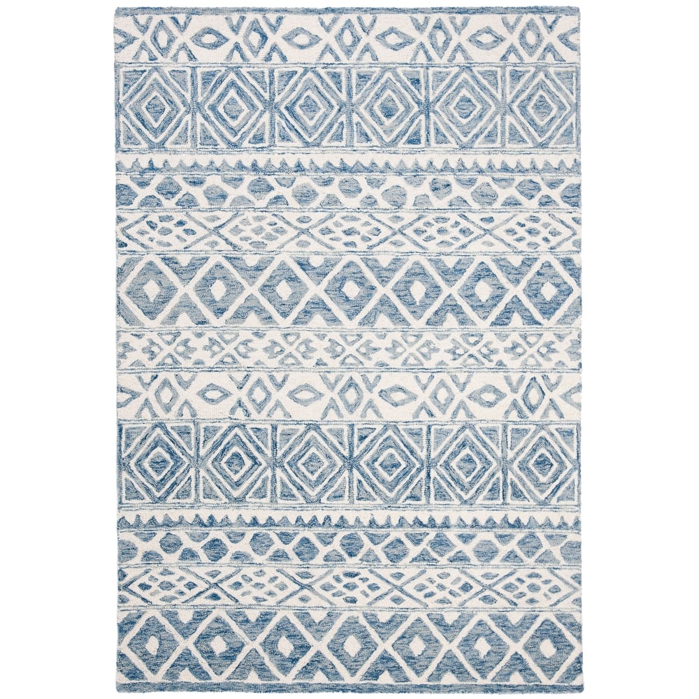 Lauren Ralph Lauren Handmade Theresa Blue Geometric Wool Area Rug